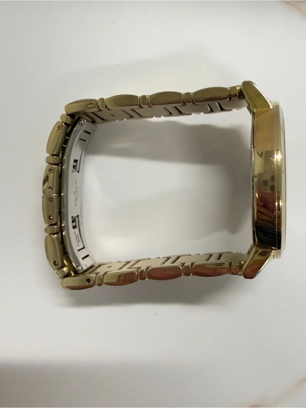 Kate Spade Gramercy Grand Gold Bracelet Watch White Dial